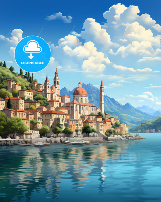 Lugano, Switzerland, a city on a hill by water