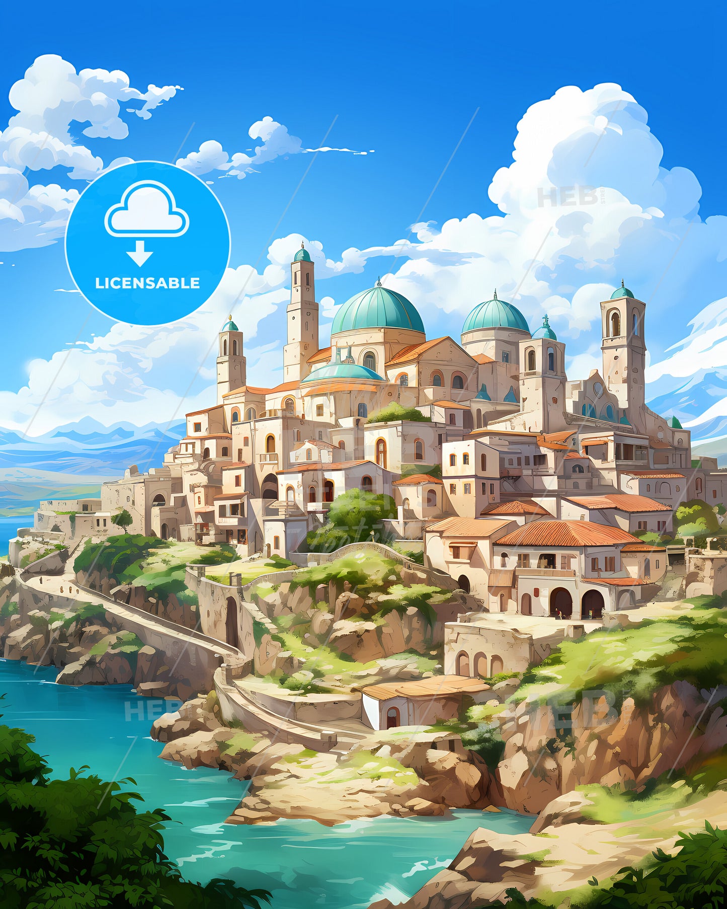 Bagheria, Italy, a city on a hill