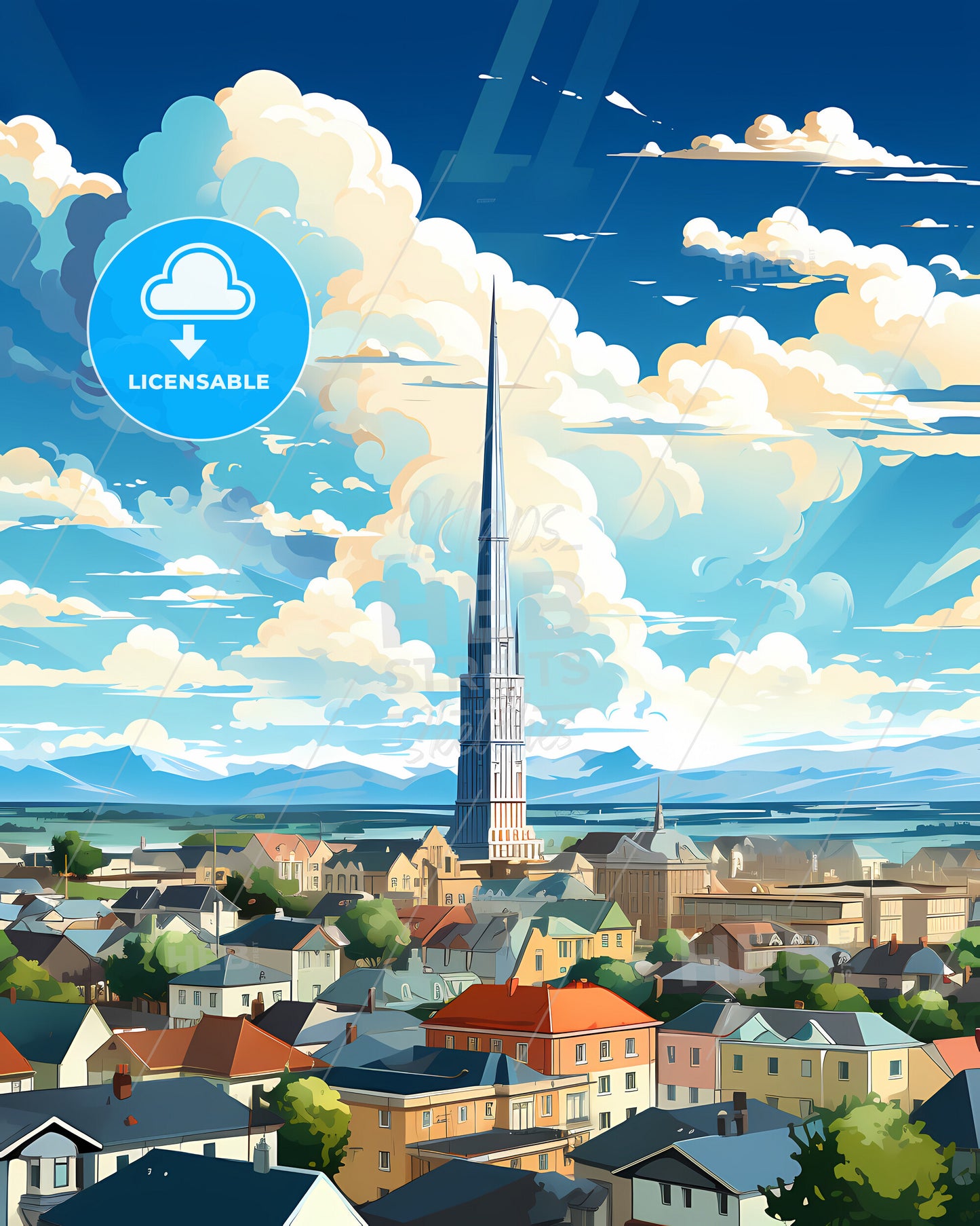 Dundalk, County Louth, a city with a tall tower