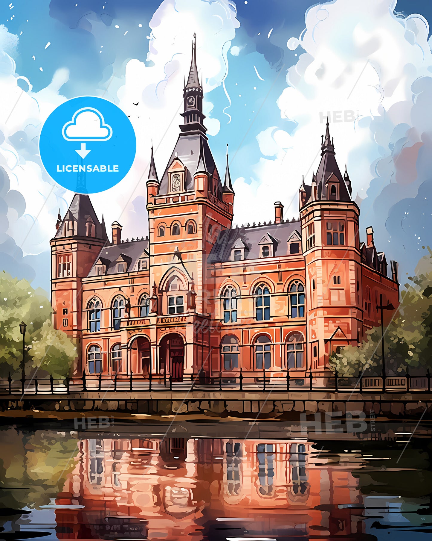 Amsterdam, Netherlands, a large brick building with a clock tower