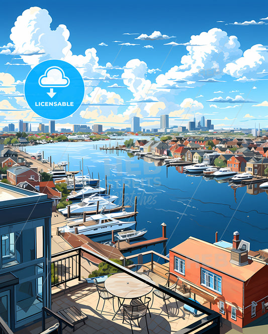 Lelystad, Netherlands, a view of a city from a balcony