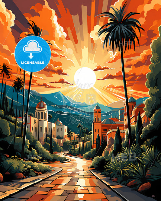 Fontana, California, a road leading to a city