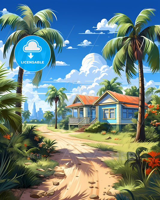 Cape Coral, Florida, a house in a tropical forest