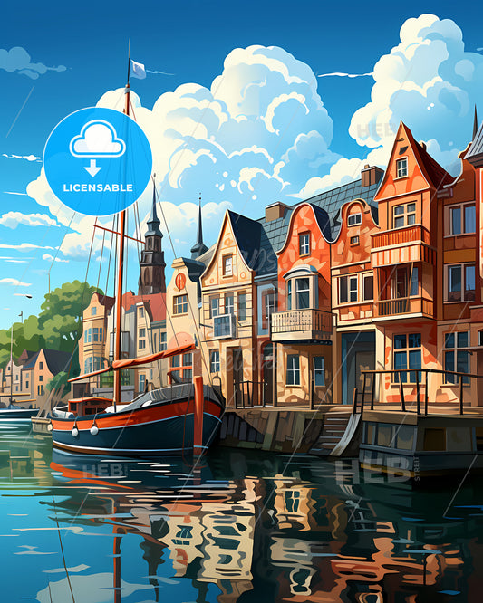 Meierijstad, Netherlands, a boat in a harbor