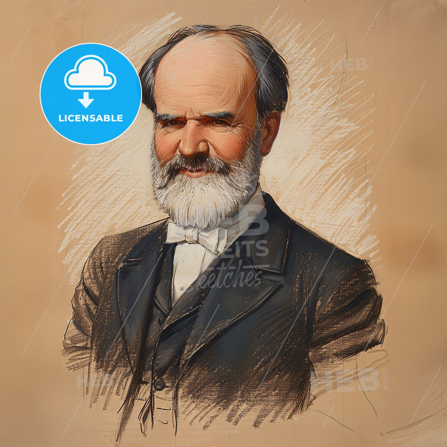 A.B. Simpson, 1843 - 1919, Canadian-American preacher - A Man With A White Beard