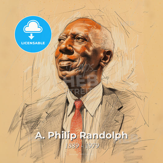 A. Philip Randolph, 1889 - 1979, American labor leader and civil rights activist - A Man In A Suit And Tie Print Template