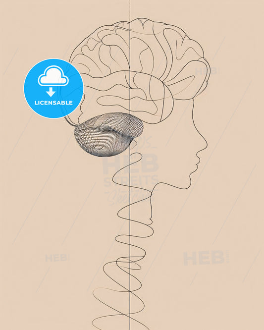 Brain Bolt: Idea Illuminates - A drawing of a human brain