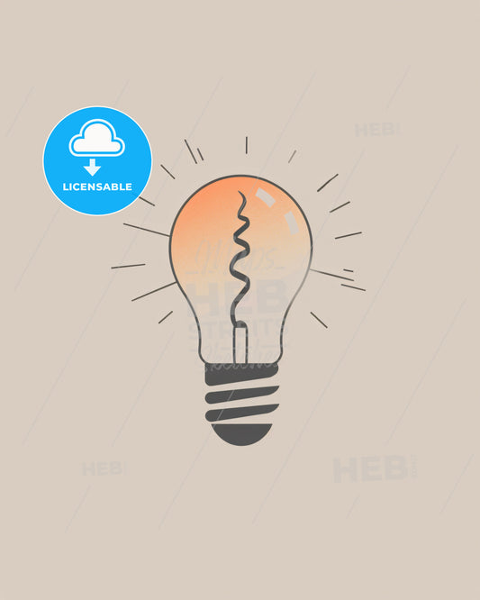 Bold Line Silhouette of a Light Bulb - A light bulb with a spiral