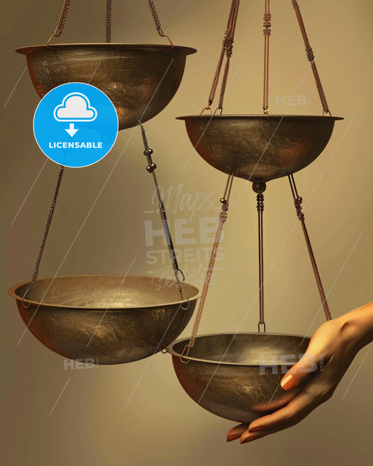 Modern Art Deco Gong Silhouette Silhouette - A hand holding a bowl