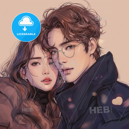 A Man And Woman Taking A Selfie