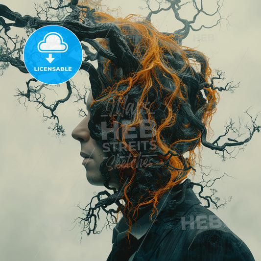 A Man With Tree Branches