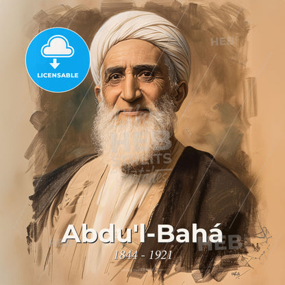 Abdu'l-Bahá, 1844 - 1921, Persian religious leader - A Man With A White Beard And Turban Print Template