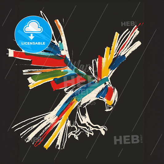 A Colorful Bird With Wings Spread