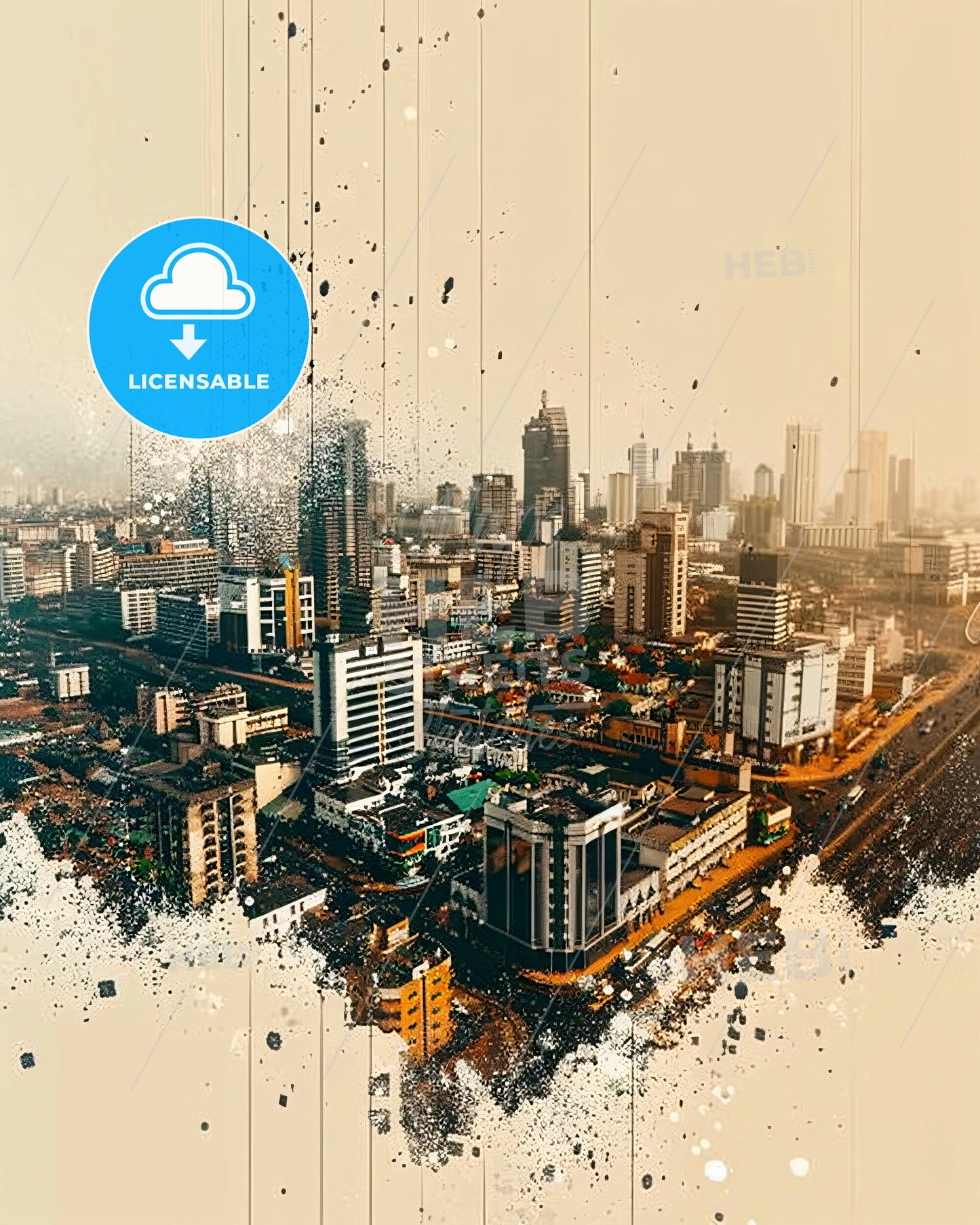 Abuja Skyline Double Exposure Cityscape Poster - A city with many buildings