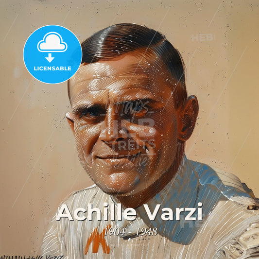 Achille Varzi, 1904 - 1948, Italian racing driver - A Man In A White Shirt Print Template