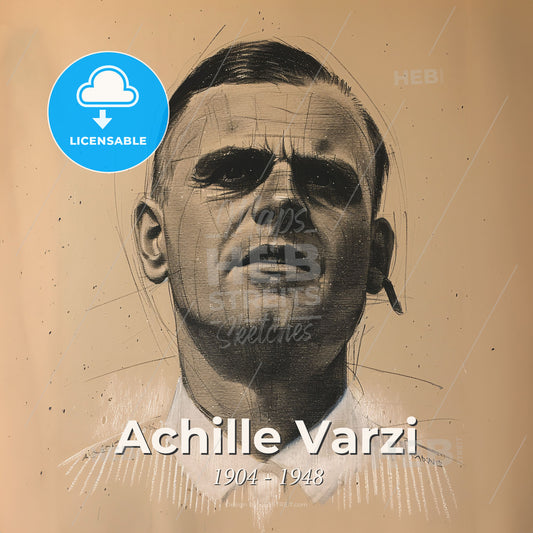 Achille Varzi, 1904 - 1948, Italian racing driver - A Drawing Of A Man Print Template