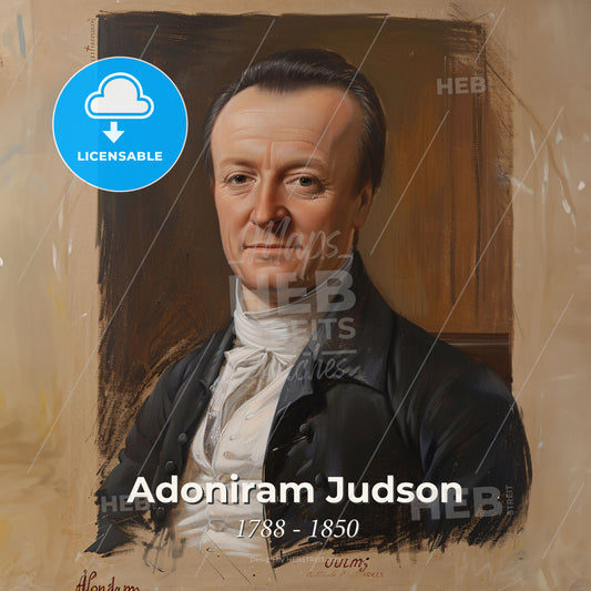 Adoniram Judson, 1788 - 1850, American missionary - A Painting Of A Man Print Template
