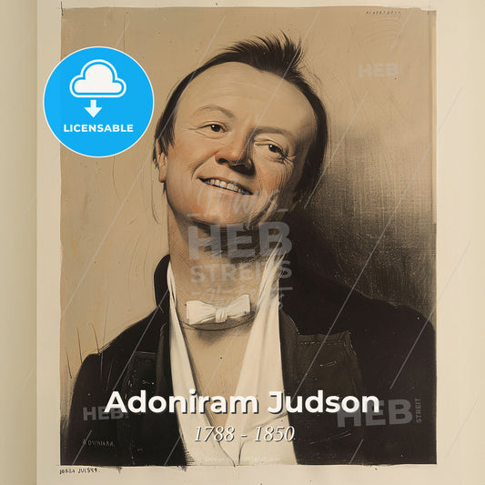 Adoniram Judson, 1788 - 1850, American missionary - A Man Smiling With A Bow Tie Print Template