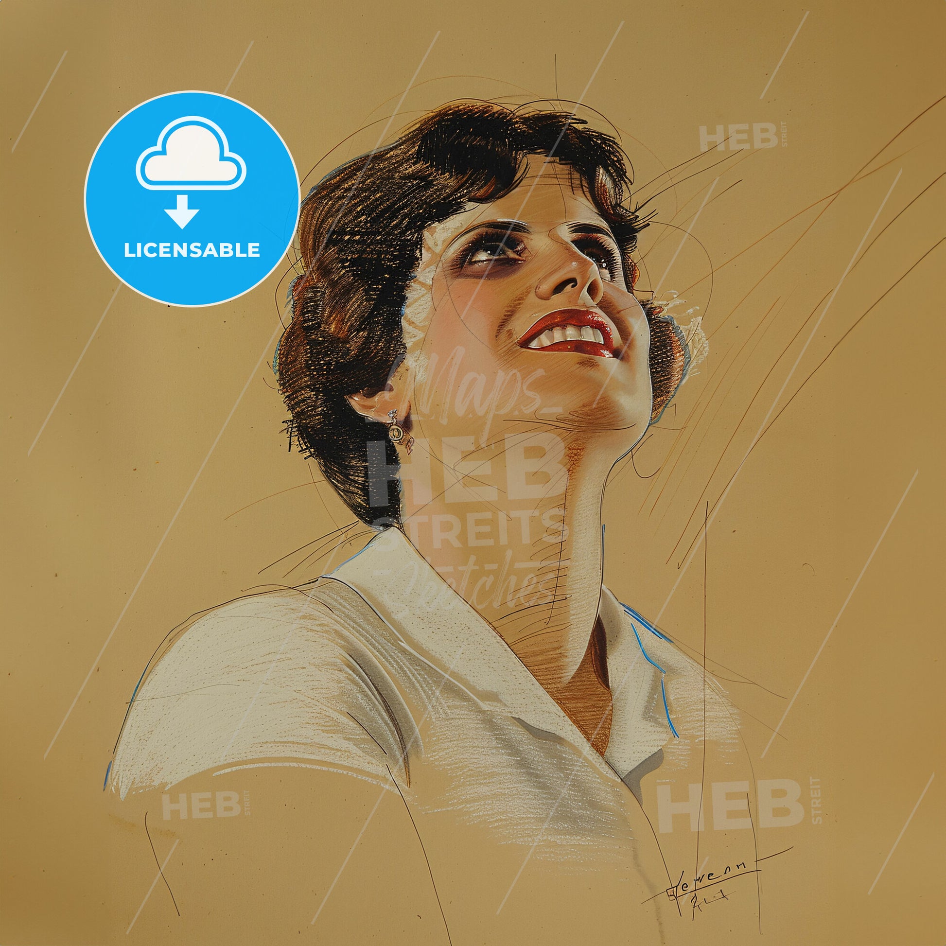 Aimee Semple McPherson, 1890 - 1944, American evangelist - A Drawing Of A Woman