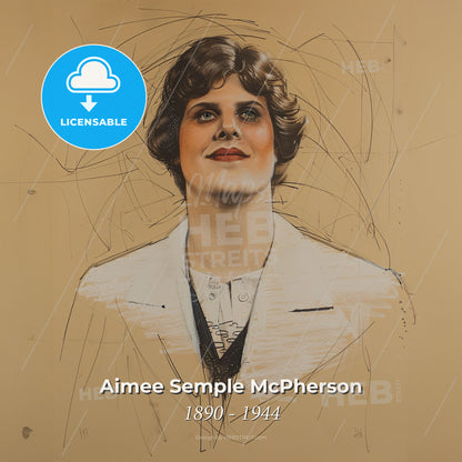 Aimee Semple McPherson, 1890 - 1944, American evangelist - A Drawing Of A Woman Print Template