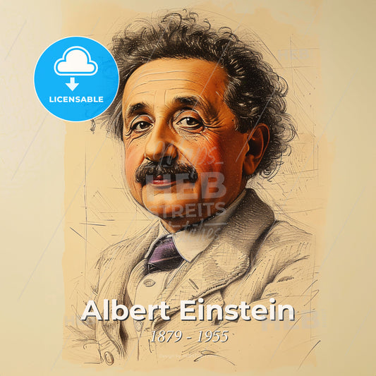Albert Einstein, 1879 - 1955, German physicist - A Portrait Of A Man Print Template