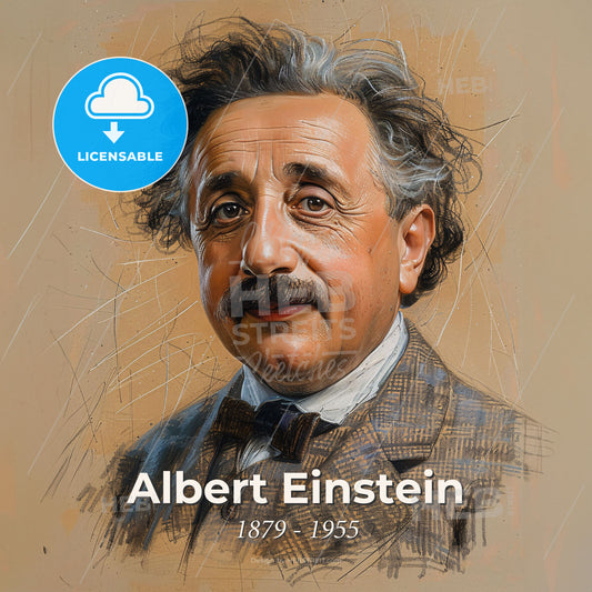 Albert Einstein, 1879 - 1955, German physicist - A Portrait Of A Man Print Template