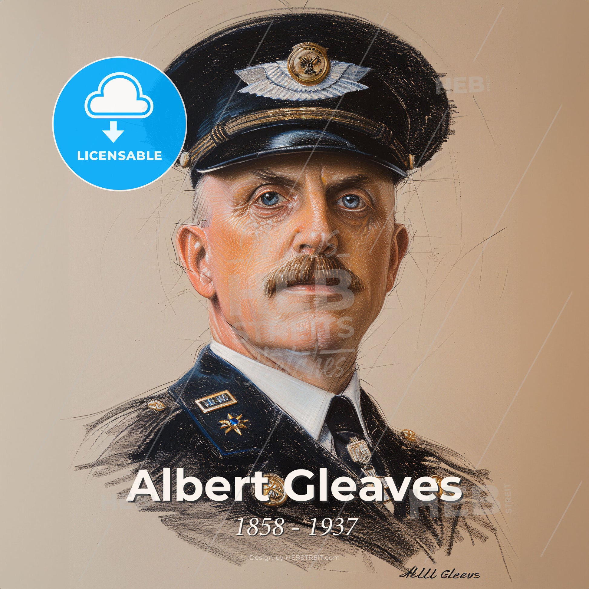 Albert Gleaves, 1858 - 1937, American Admiral - A Man In A Uniform Print Template