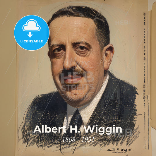 Albert H. Wiggin, 1868 - 1951, American banker - A Portrait Of A Man Print Template