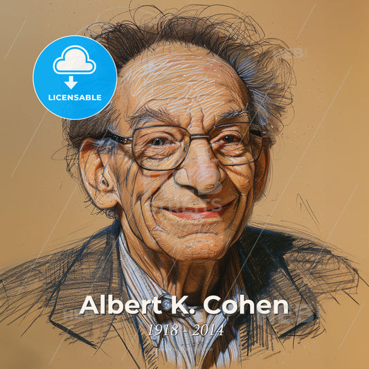 Albert K. Cohen, 1918 - 2014, American criminologist - A Man With Glasses And A Smile Print Template