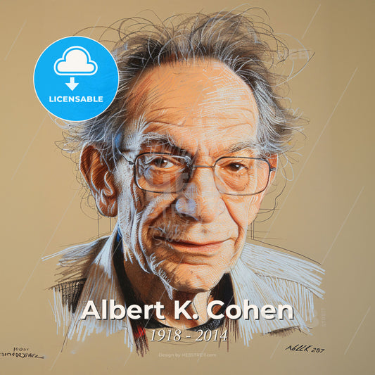 Albert K. Cohen, 1918 - 2014, American criminologist - A Man With Nice Hair Wearing Glasses Print Template
