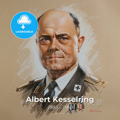 Albert Kesselring, 1885 - 1960, German Field Marshal - A Portrait Of A Man In A Military Uniform Print Template