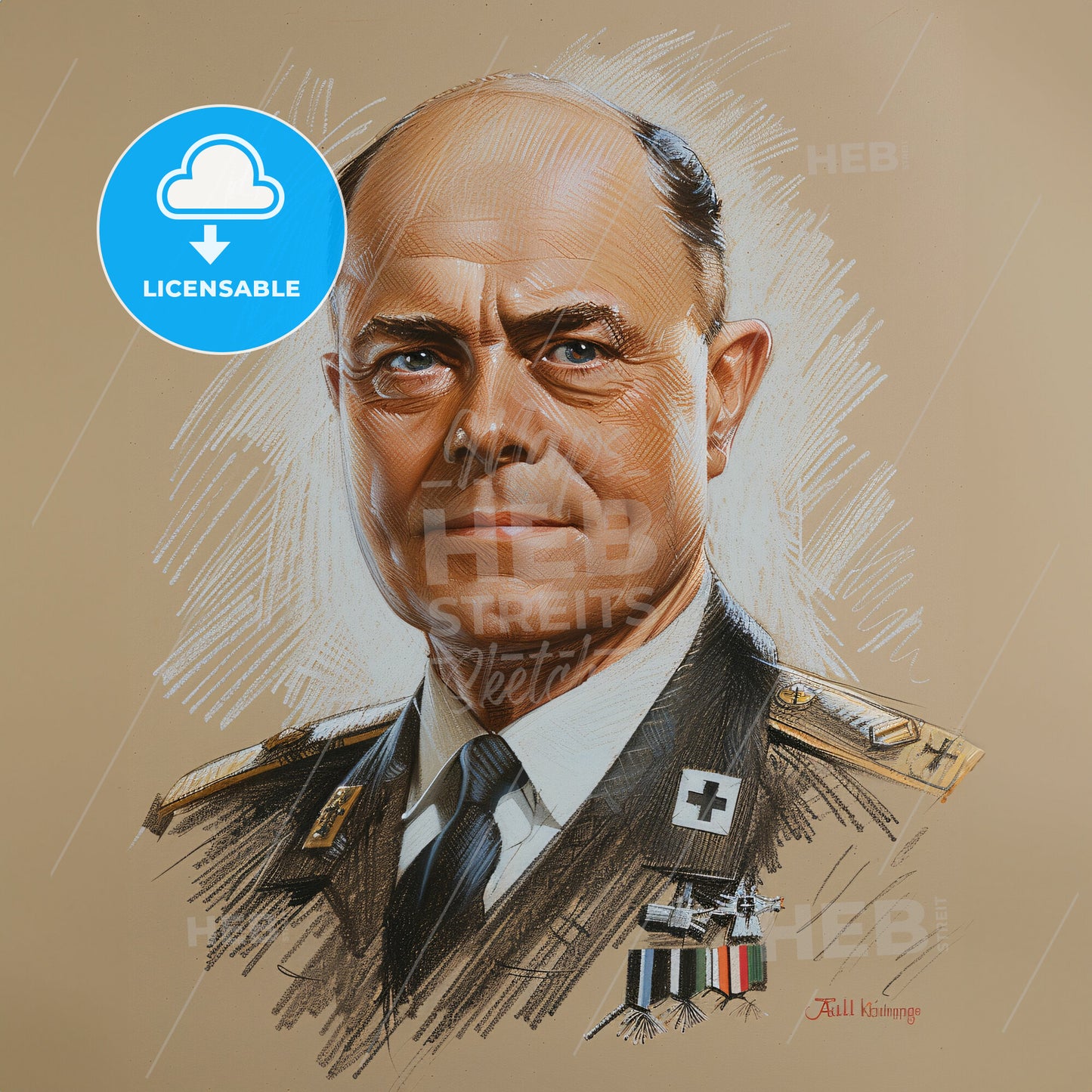 Albert Kesselring, 1885 - 1960, German Field Marshal - A Portrait Of A Man In A Military Uniform