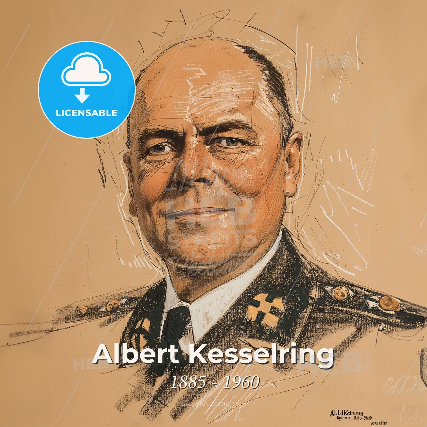 Albert Kesselring, 1885 - 1960, German Field Marshal - A Man In A Military Uniform Print Template