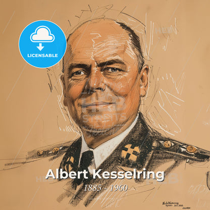 Albert Kesselring, 1885 - 1960, German Field Marshal - A Man In A Military Uniform Print Template