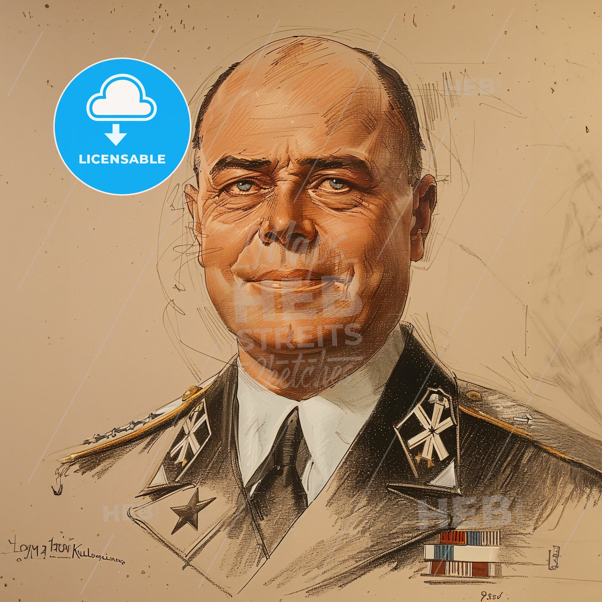 Albert Kesselring, 1885 - 1960, German Field Marshal - A Portrait Of A Man In Military Uniform