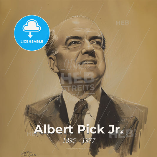 Albert Pick Jr., 1895 - 1977, American hotelier - A Drawing Of A Man In A Suit Print Template