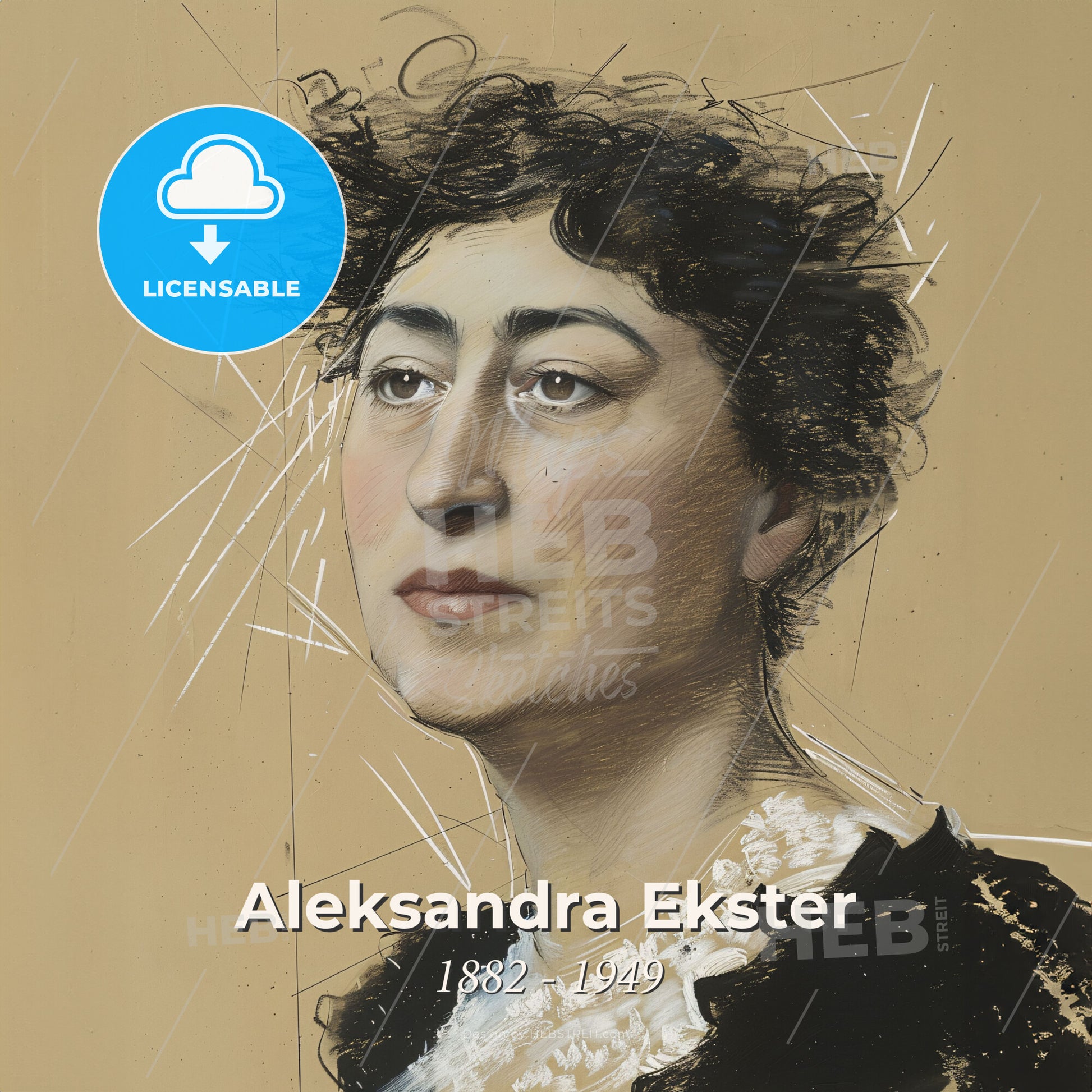 Aleksandra Ekster, 1882 - 1949, Russian-French painter and designer - A Drawing Of A Woman Print Template