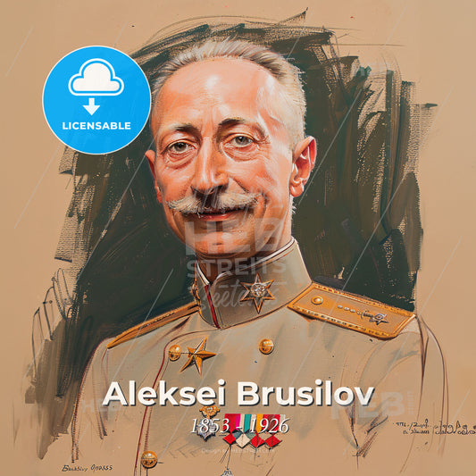 Aleksei Brusilov, 1853 - 1926, Russian General - A Man In Military Uniform Print Template