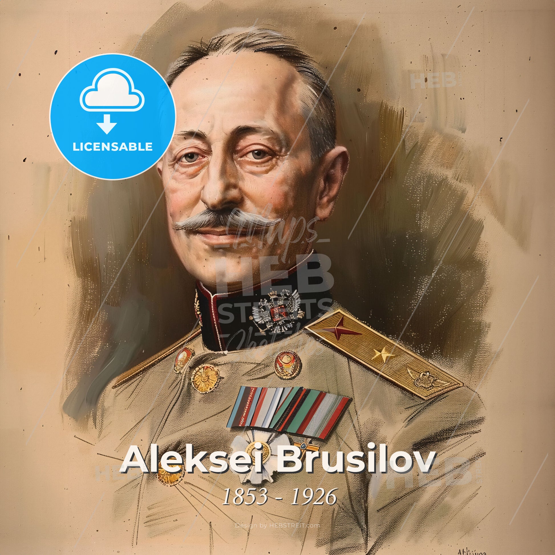 Aleksei Brusilov, 1853 - 1926, Russian General - A Man In Military Uniform Print Template