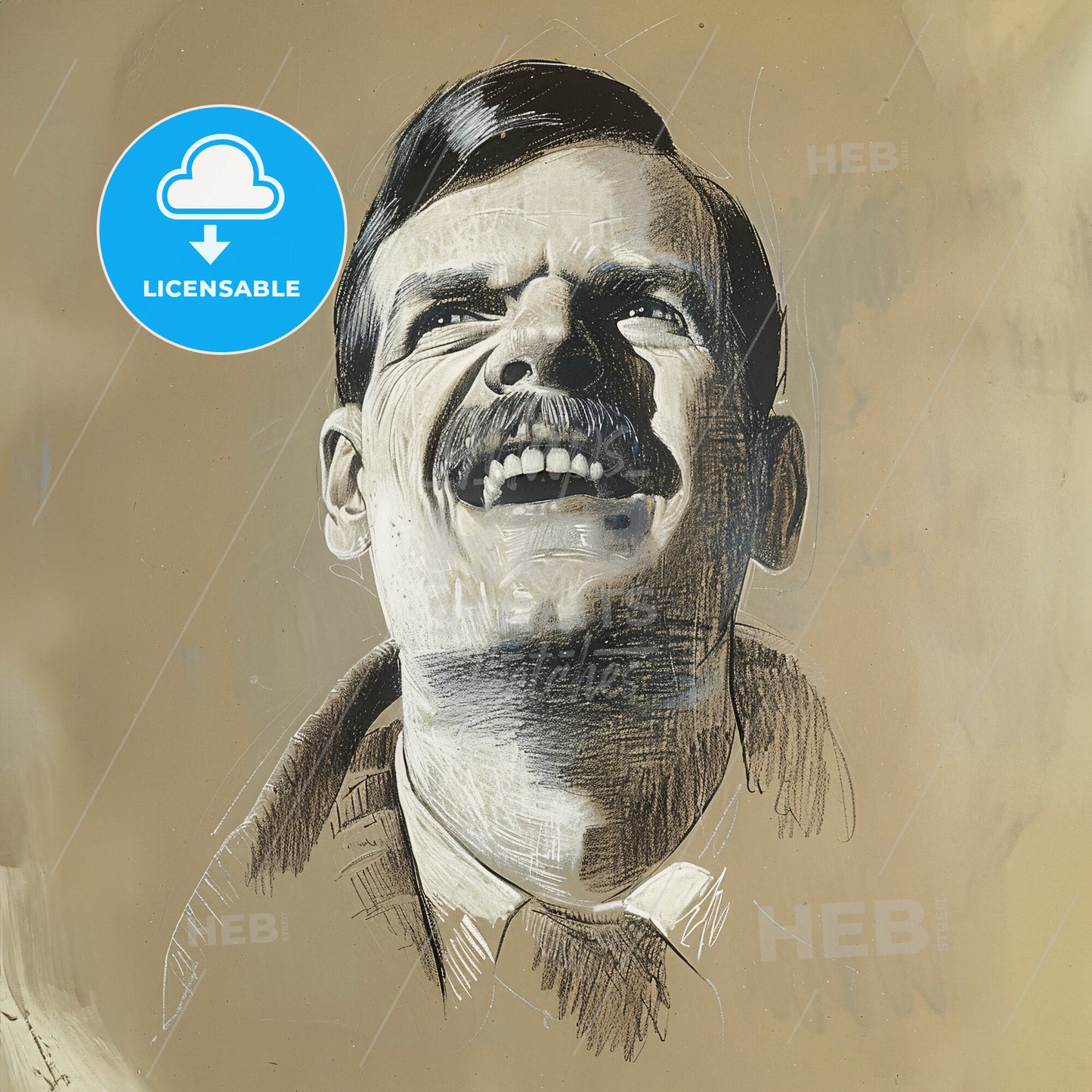 Alexander Archipenko, 1887 - 1964, Ukrainian-American sculptor - A Drawing Of A Man Laughing