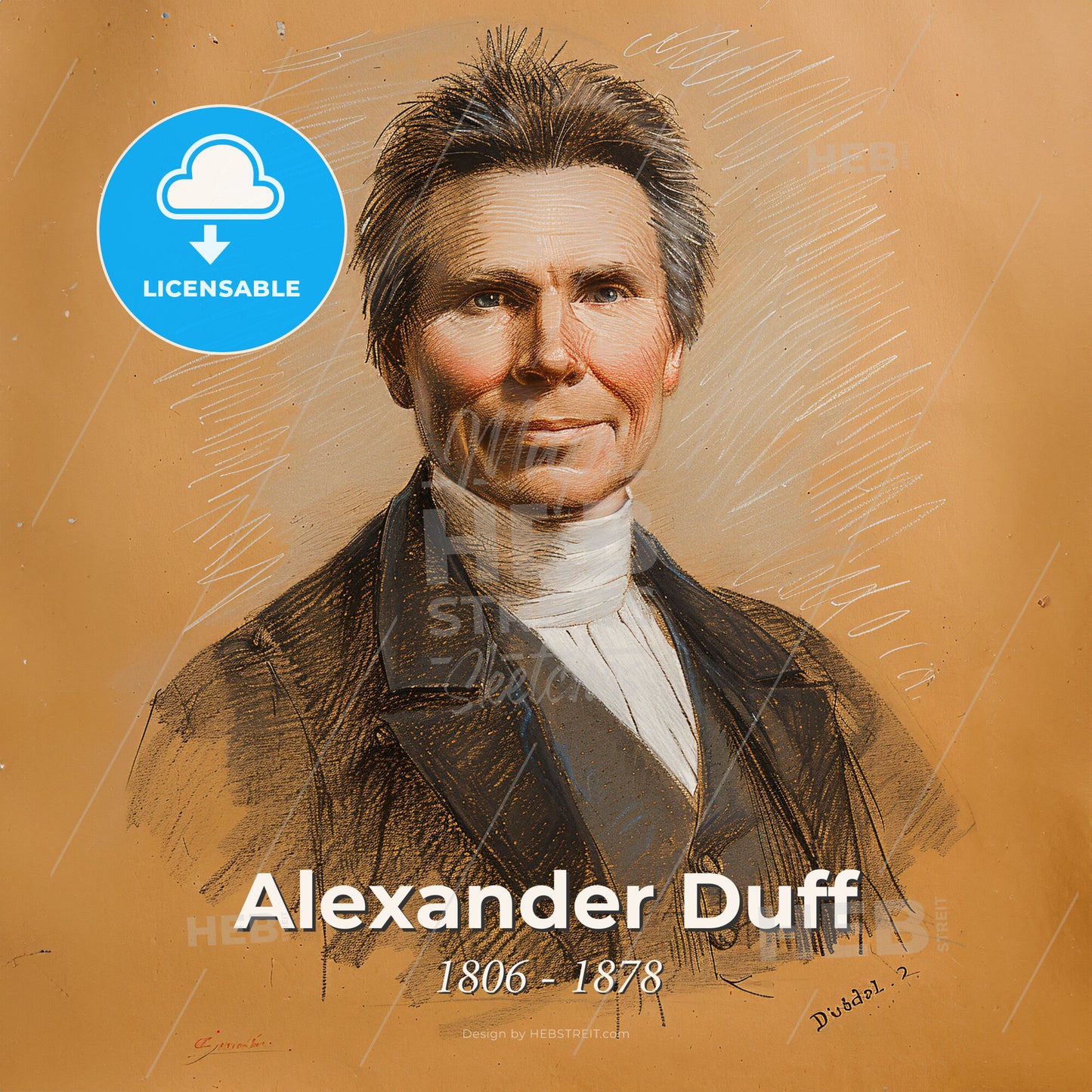 Alexander Duff, 1806 - 1878, Scottish missionary - A Drawing Of A Man Print Template