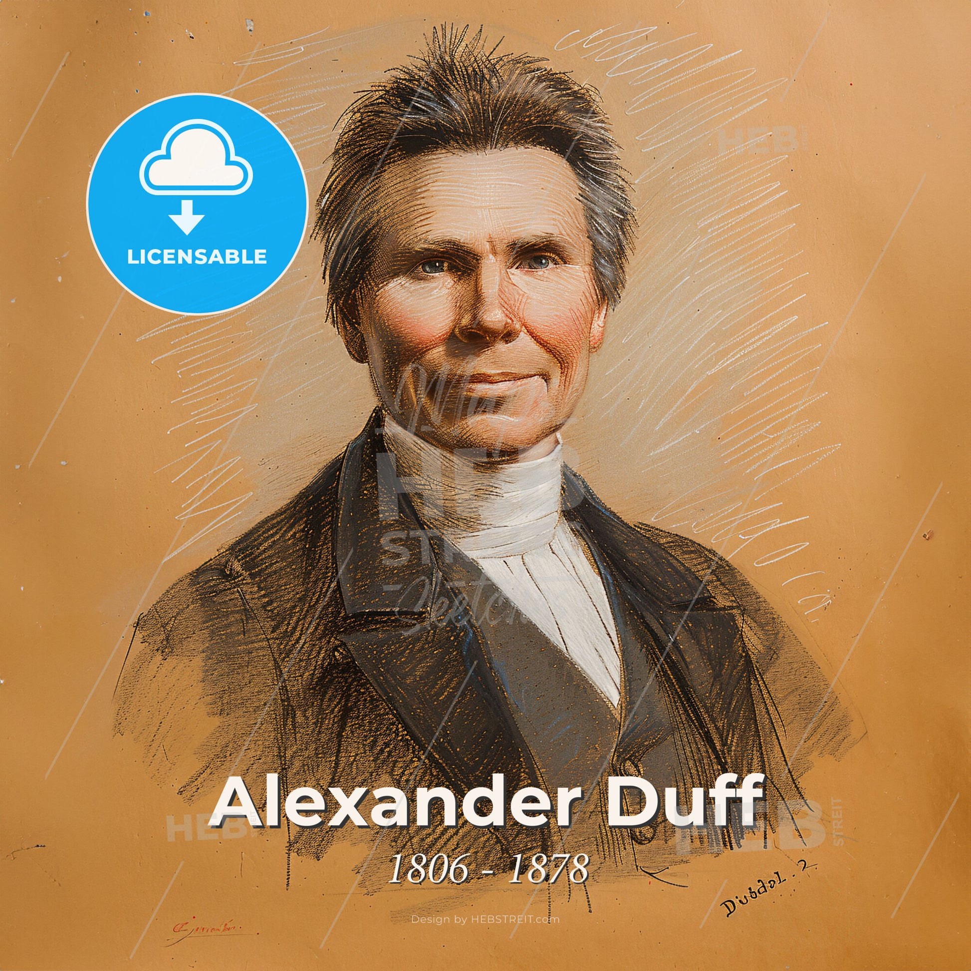 Alexander Duff, 1806 - 1878, Scottish missionary - A Drawing Of A Man Print Template