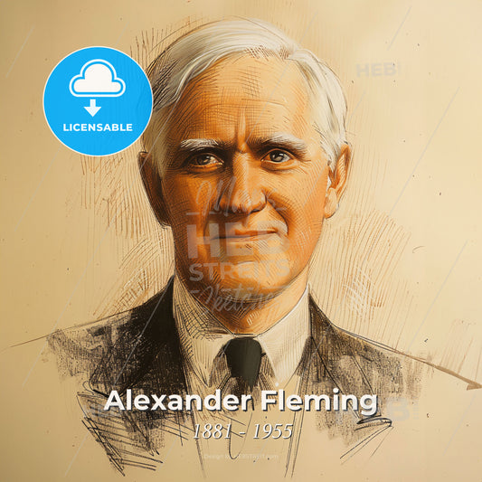 Alexander Fleming, 1881 - 1955, Scottish bacteriologist - A Portrait Of A Man Print Template