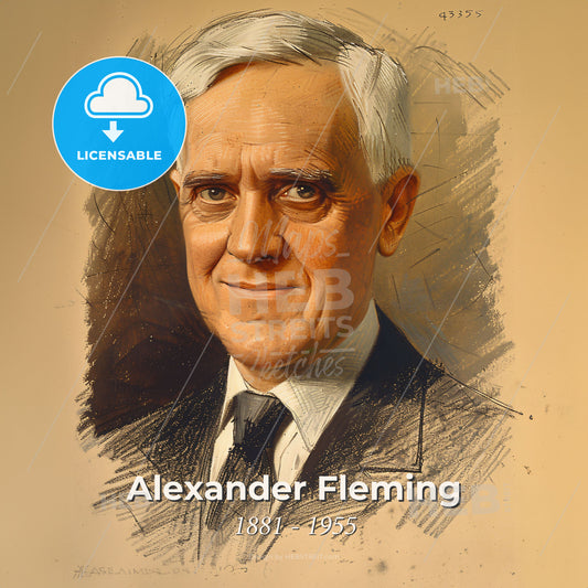 Alexander Fleming, 1881 - 1955, Scottish bacteriologist - A Portrait Of A Man Print Template