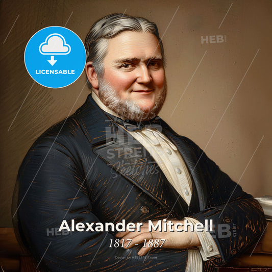 Alexander Mitchell, 1817 - 1887, Scottish-American railway financier - A Man With A Beard And A Suit Print Template