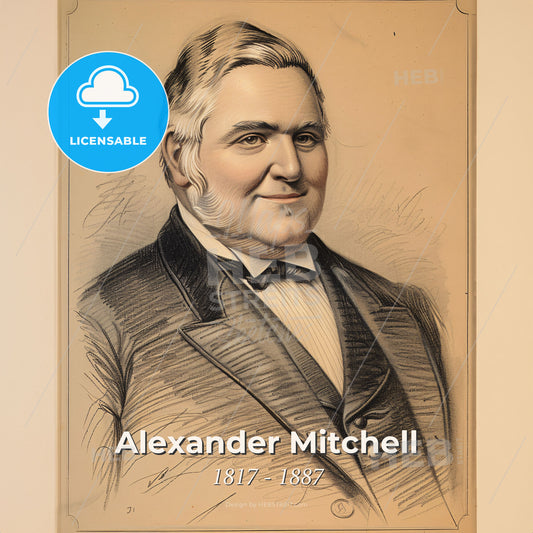 Alexander Mitchell, 1817 - 1887, Scottish-American railway financier - A Portrait Of A Man Print Template