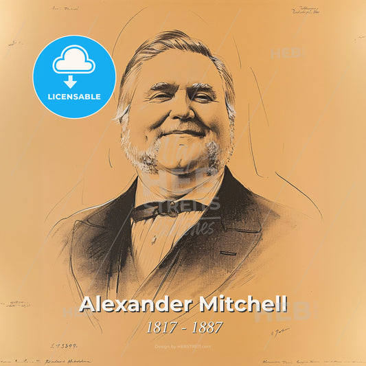 Alexander Mitchell, 1817 - 1887, Scottish-American railway financier - A Man In A Suit Print Template