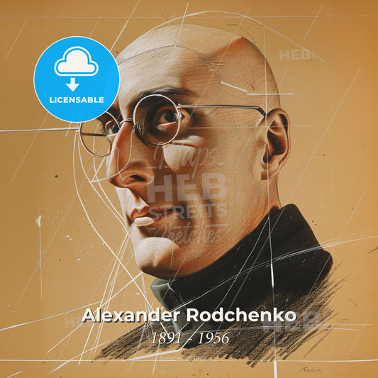 Alexander Rodchenko, 1891 - 1956, Russian artist and photographer - A Man Wearing Glasses And A Turtleneck Print Template