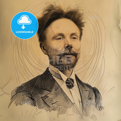 Alexander Scriabin, 1872 - 1915, Russian composer - A Drawing Of A Man