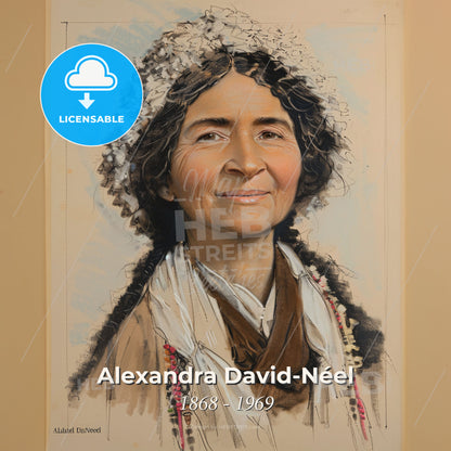 Alexandra David-Néel, 1868 - 1969, French-Belgian explorer - A Painting Of A Woman Print Template